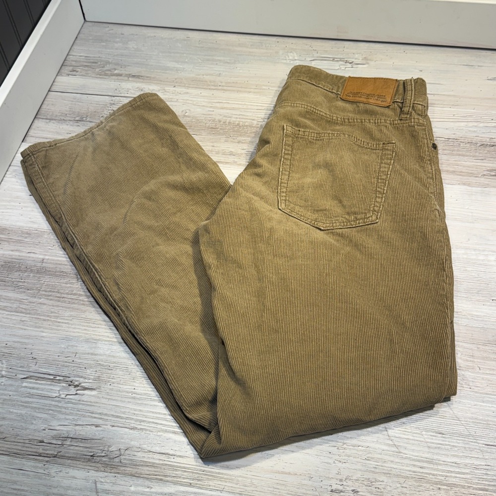 Old Navy Mens Corduroy Pants Olive Brown Straight Leg 34x34 S/776327-00 y2k